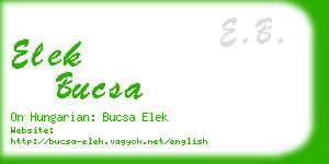 elek bucsa business card